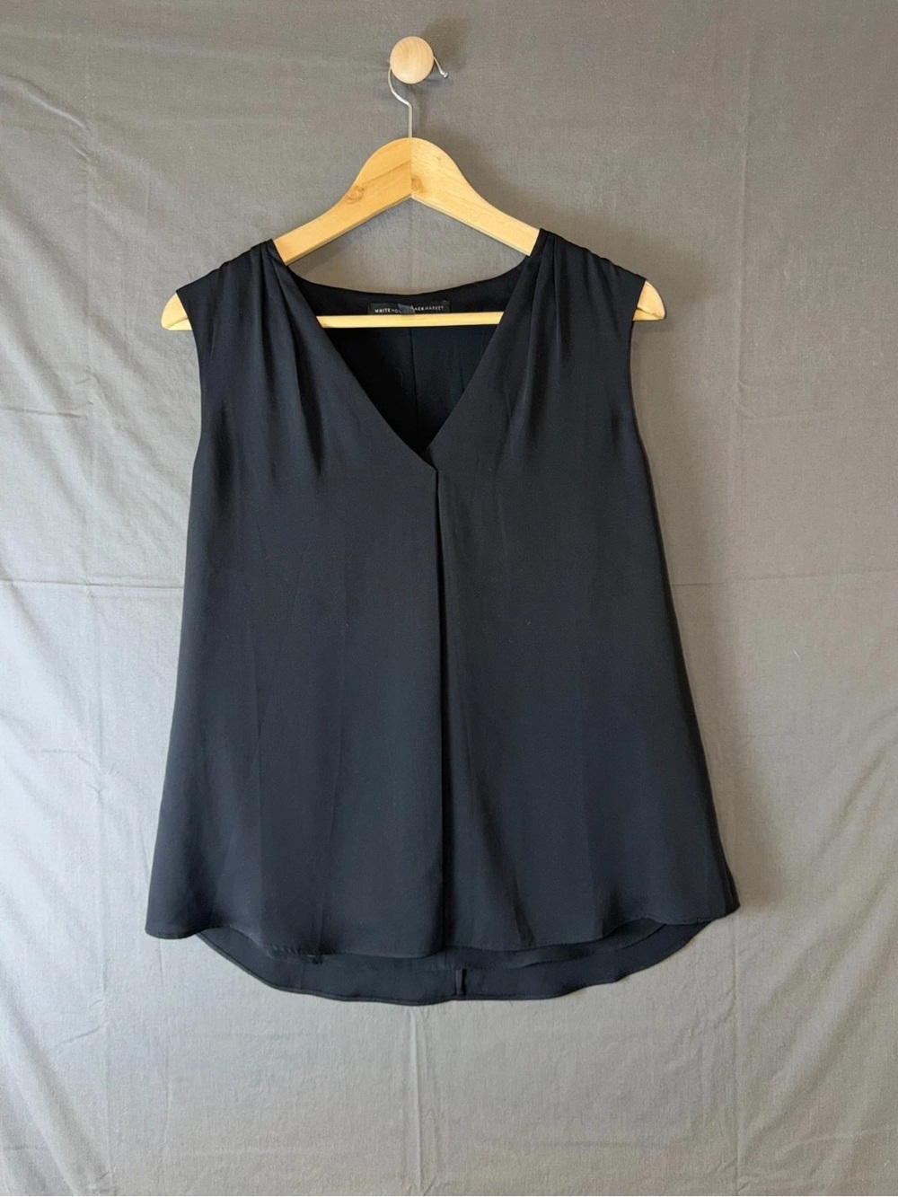 Black V-Neck Sleeveless Women's Top - Lightweight Draped Tee